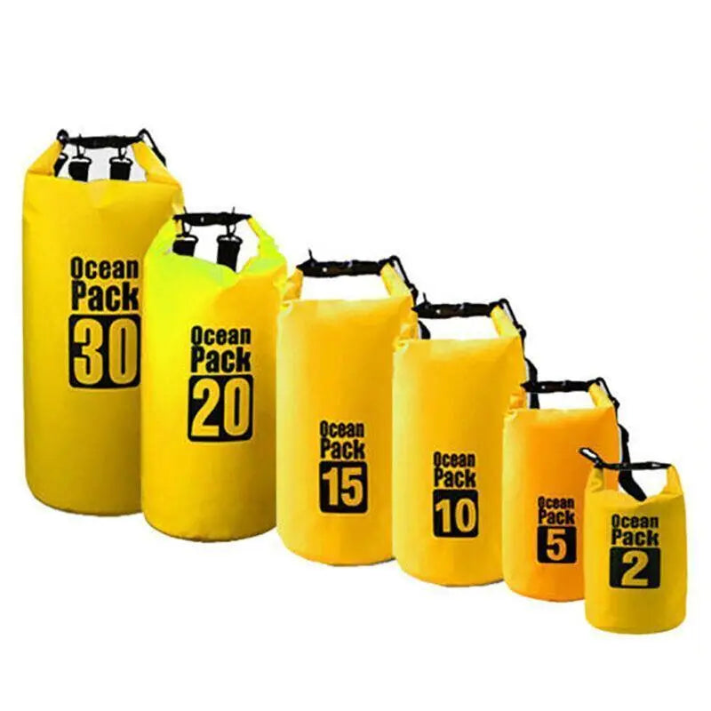 Yellow Waterproof Bag Dry Sack Fishing Camping Canoeing Outdoor 2/5/10/15/20/30 L - 30L Wholesale Hub