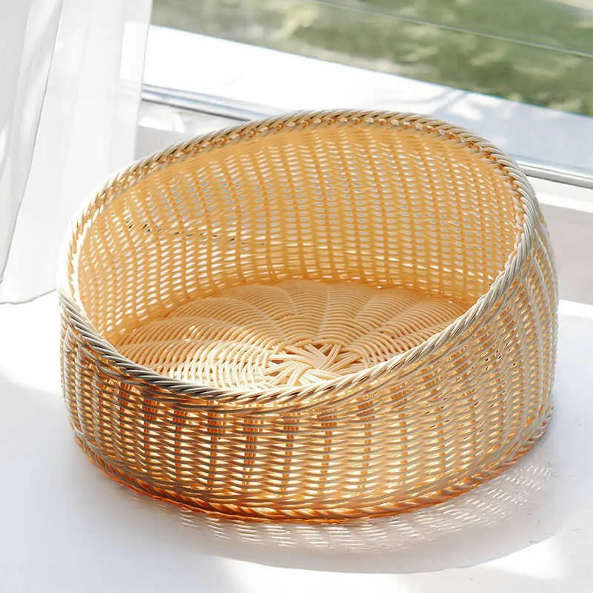 Rattan Cat Nest Four Seasons Open Cat House Summer Bed for Cats Pet Supplies - Coffee Wholesale Hub
