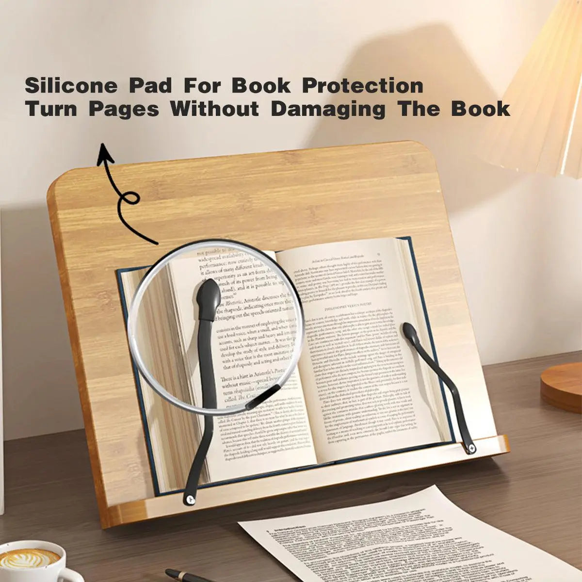 Wooden Adjustable Reading Stand Multifunctional Book Holder Bracket for Desk - Small Wholesale Hub