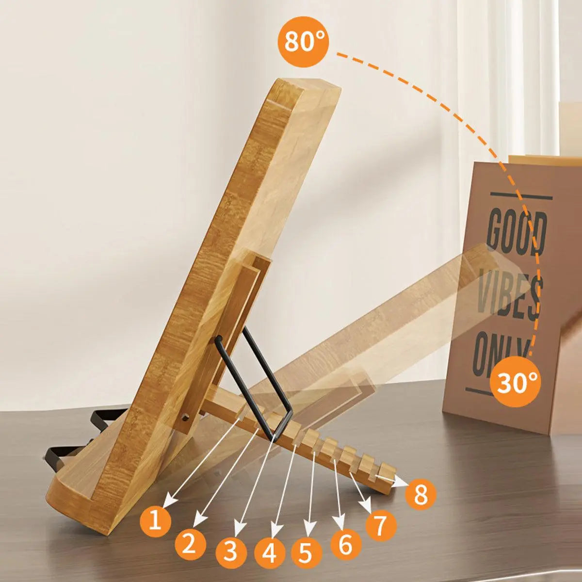 Wooden Adjustable Reading Stand Multifunctional Book Holder Bracket for Desk - Small Wholesale Hub