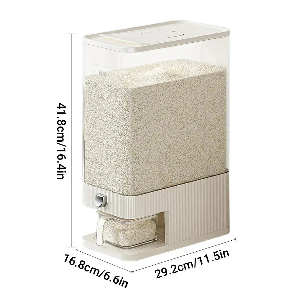 Rice Cereal Dispenser 10KG Grain Container Auto Food Storage Box Measuring Cup Wholesale Hub