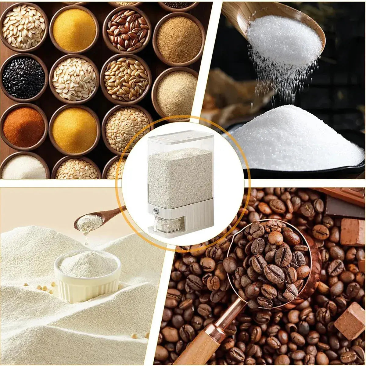 Rice Cereal Dispenser 10KG Grain Container Auto Food Storage Box Measuring Cup Wholesale Hub