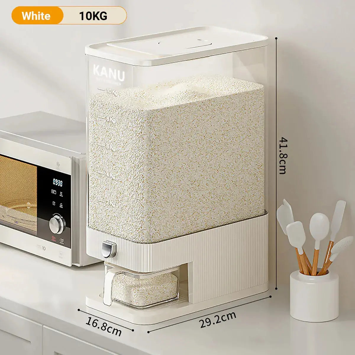 Rice Cereal Dispenser 10KG Grain Container Auto Food Storage Box Measuring Cup Wholesale Hub
