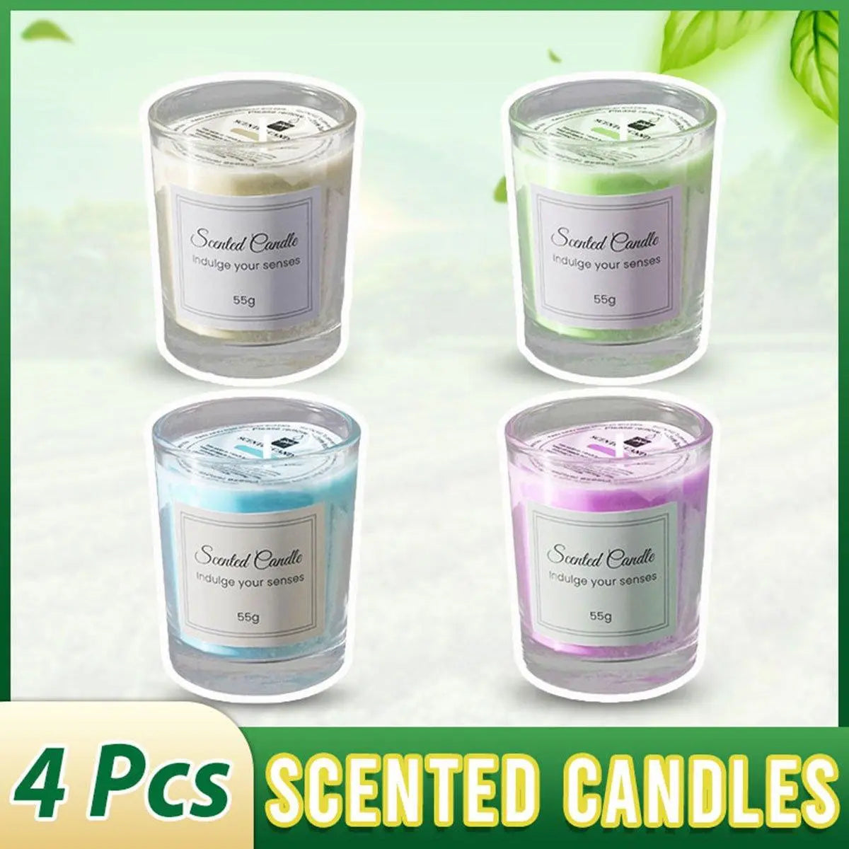 4Pcs Aroma Candles Smokeless Glass Scented Candles Gift Set for Relaxation Wholesale Hub