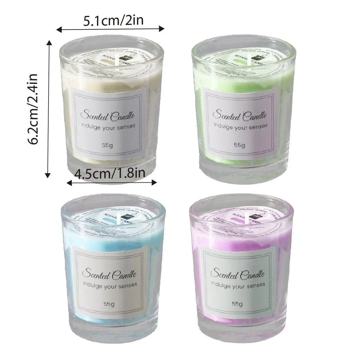 4Pcs Aroma Candles Smokeless Glass Scented Candles Gift Set for Relaxation Wholesale Hub