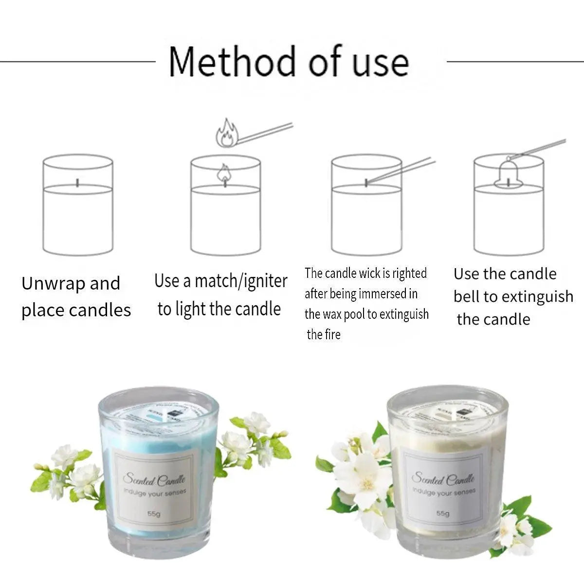 4Pcs Aroma Candles Smokeless Glass Scented Candles Gift Set for Relaxation Wholesale Hub