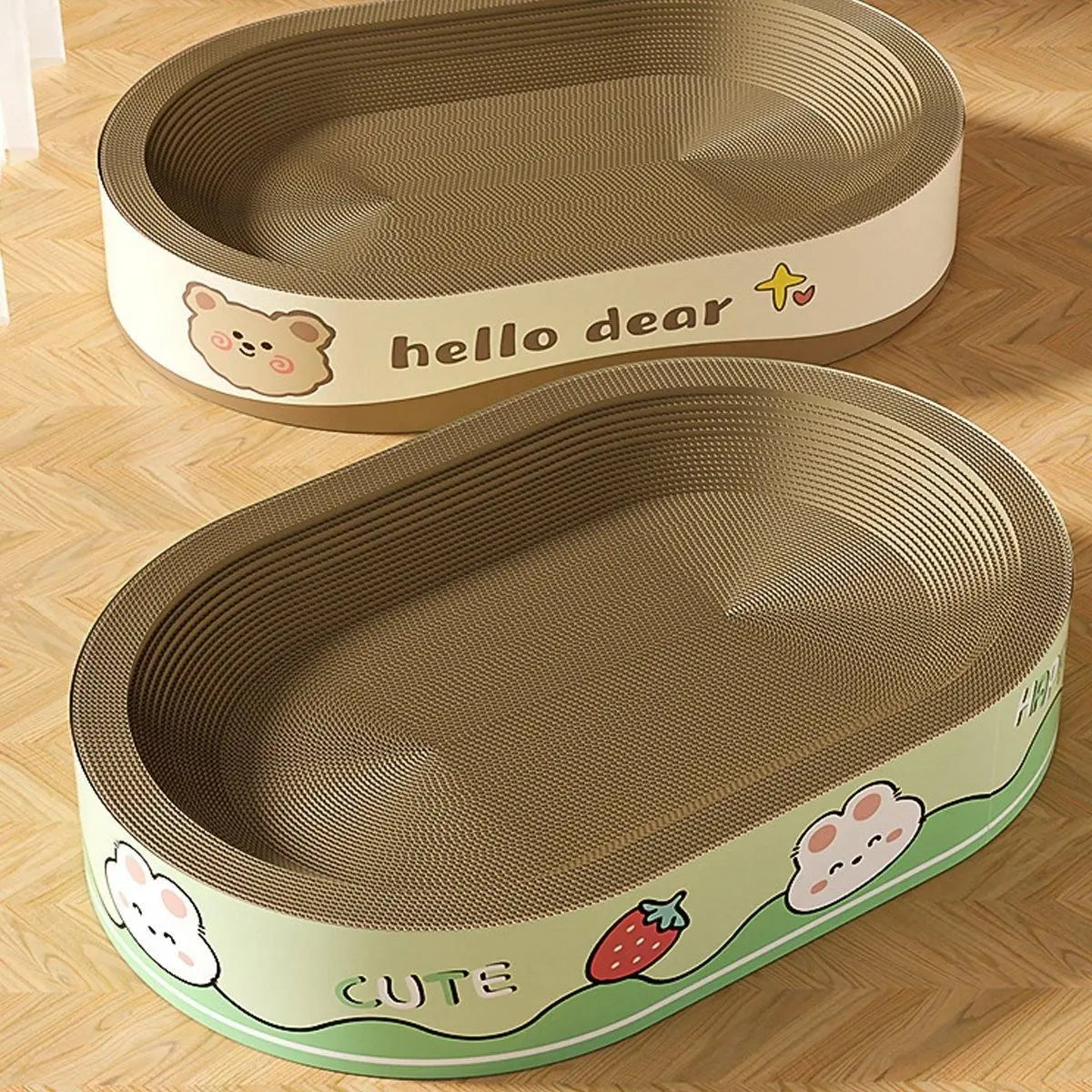 Extra-Large Oval Cat Scratching Board Durable Pet Toy Cat Kittens Wear Resistant - Bear Wholesale Hub