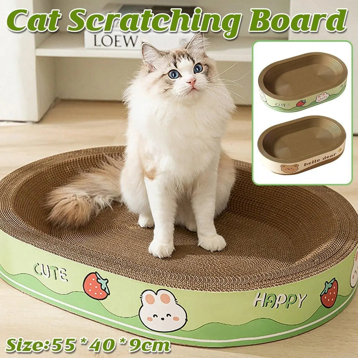 Extra-Large Oval Cat Scratching Board Durable Pet Toy Cat Kittens Wear Resistant - Rabbit Wholesale Hub
