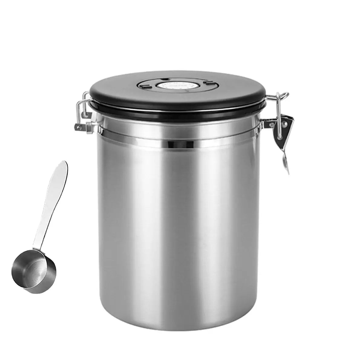 Coffee Powder Sealed Jar Airtight Storage Container for Kitchen Tea Sugar Beans - Silvery-1500ml Wholesale Hub
