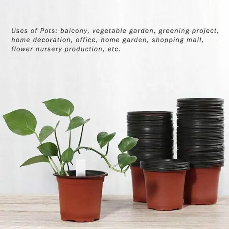 20Pcs Plastic Plant Pots Nursery Garden Seedling Flower Growing Containers - BN170-16.8x14cm Wholesale Hub