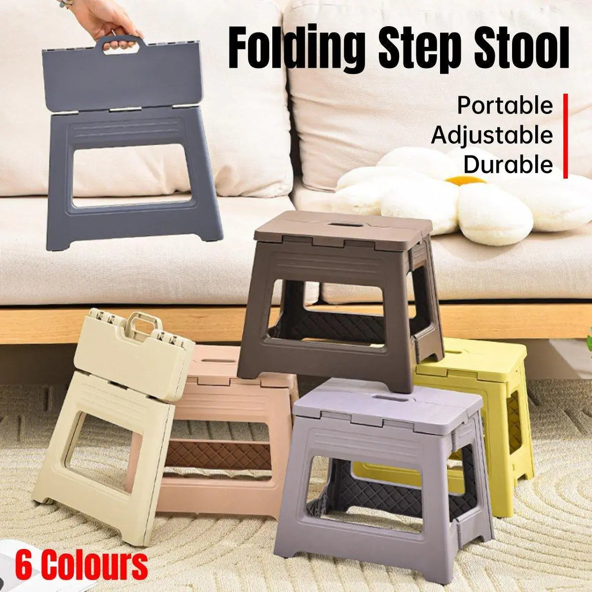 Portable Adjustable Folding Plastic Stool Retractable Outdoor Fishing Chair - Yellow Wholesale Hub