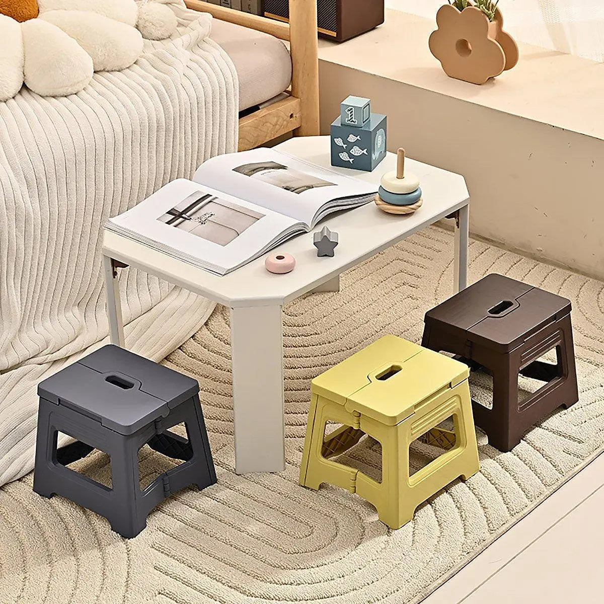 Portable Adjustable Folding Plastic Stool Retractable Outdoor Fishing Chair - Yellow Wholesale Hub