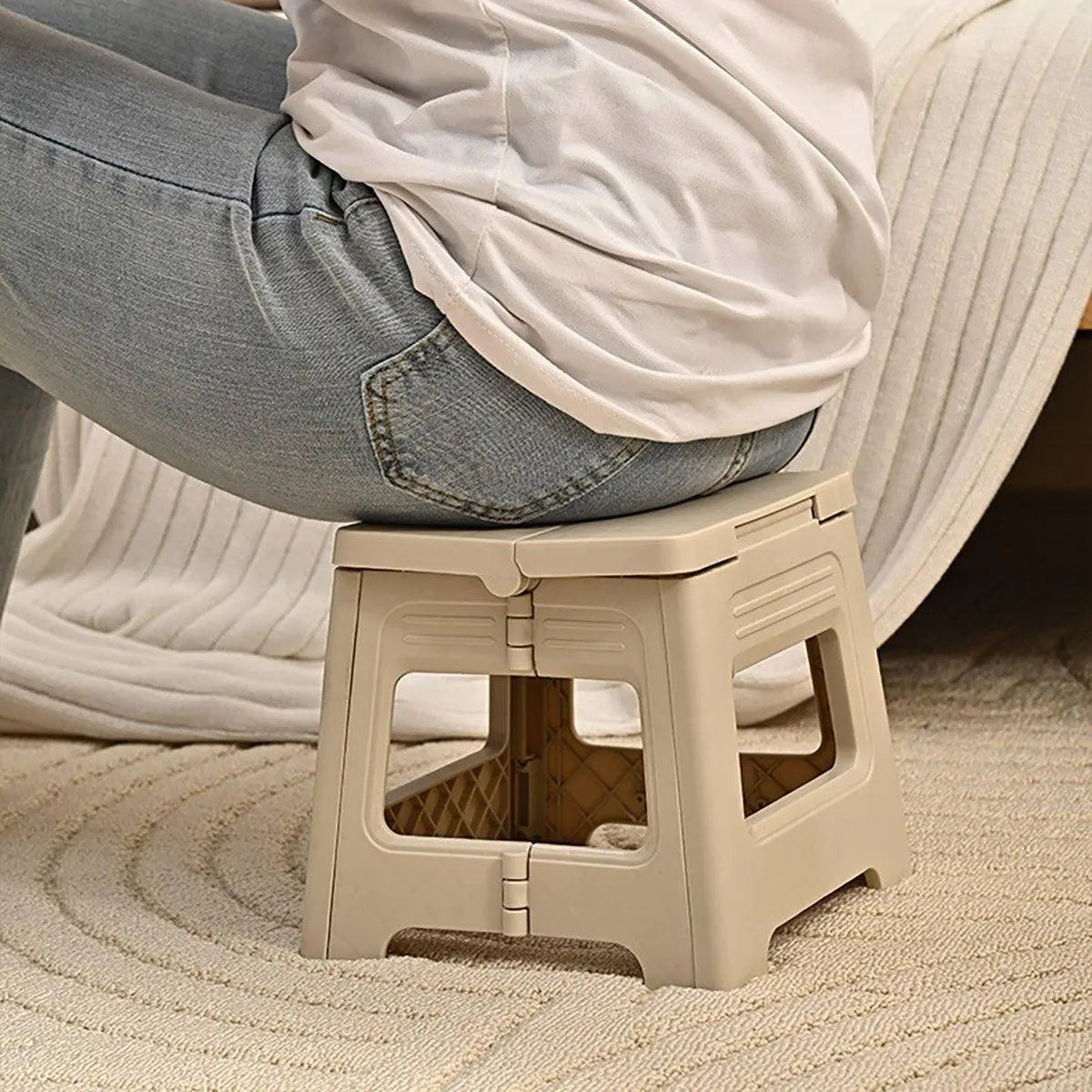 Portable Adjustable Folding Plastic Stool Retractable Outdoor Fishing Chair - Yellow Wholesale Hub