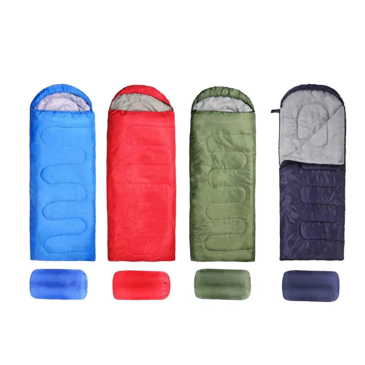 Single Sleeping Bag Outdoor Camping Hiking Thermal Warm Tent Travel Gear - Red Wholesale Hub