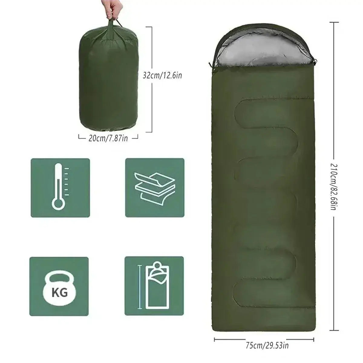 Single Sleeping Bag Outdoor Camping Hiking Thermal Warm Tent Travel Gear - Red Wholesale Hub