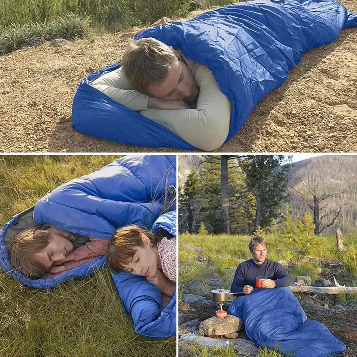 Single Sleeping Bag Outdoor Camping Hiking Thermal Warm Tent Travel Gear - Red Wholesale Hub