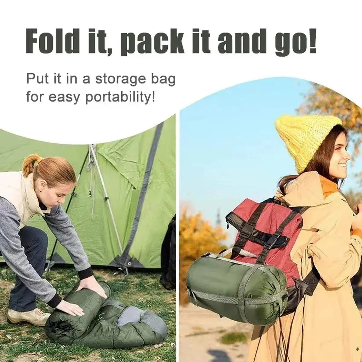 Single Sleeping Bag Outdoor Camping Hiking Thermal Warm Tent Travel Gear - Red Wholesale Hub