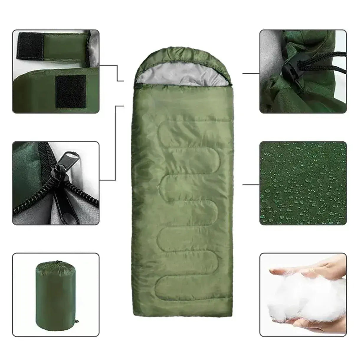 Single Sleeping Bag Outdoor Camping Hiking Thermal Warm Tent Travel Gear - Red Wholesale Hub