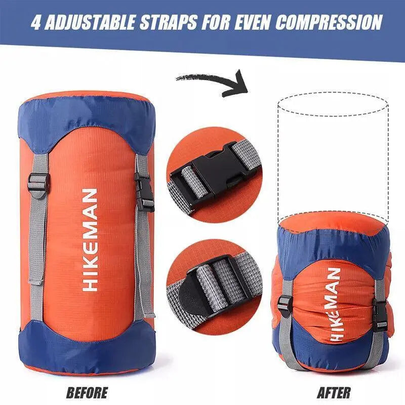 M Size Waterproof Compression Stuff Sack Outdoor Camping Storage Bag Sleeping Bag Cover - Orange Wholesale Hub
