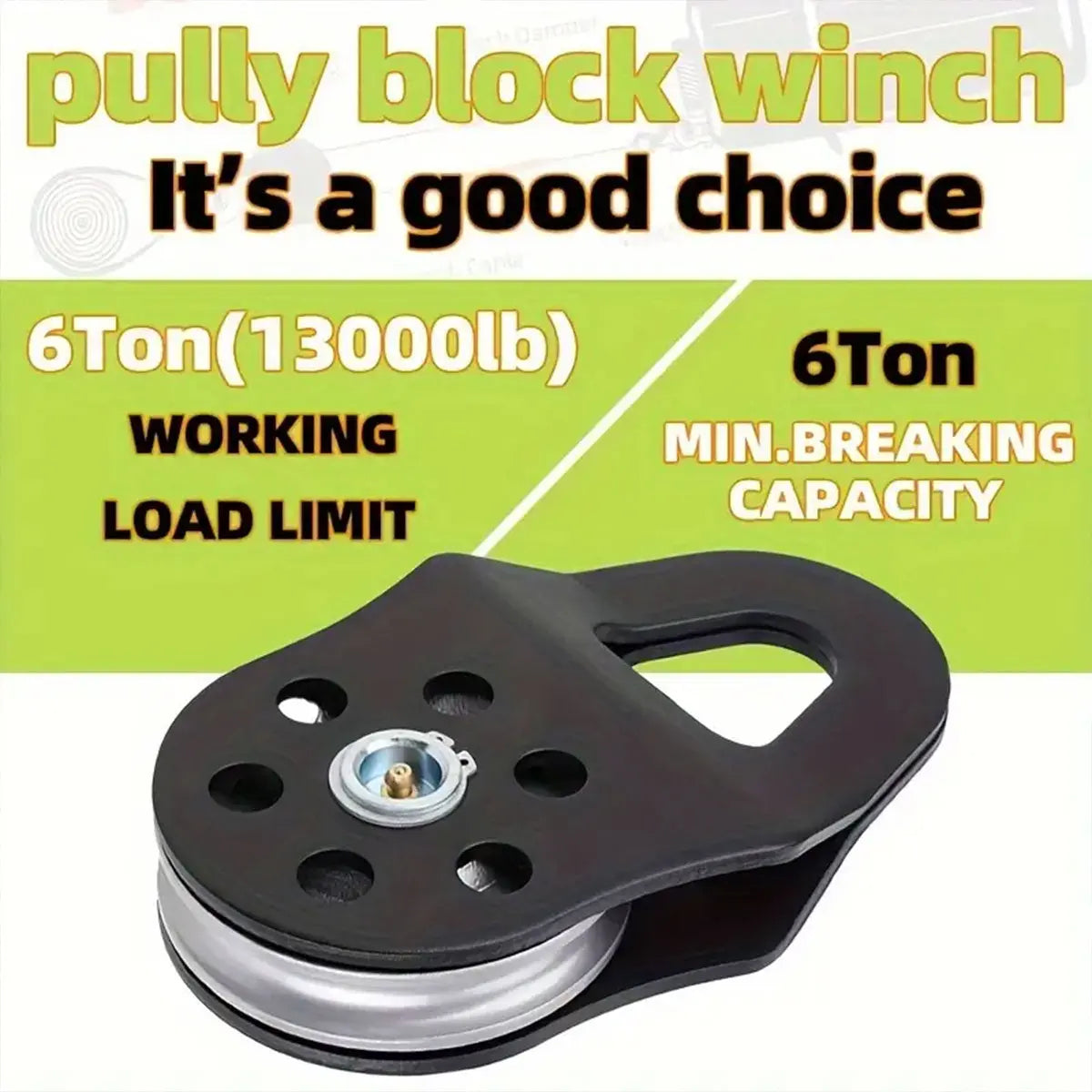 Off Road Recovery Winch Pulley Snatch Block Tackle Tow Hook Accessory Heavy Duty - Red Wholesale Hub