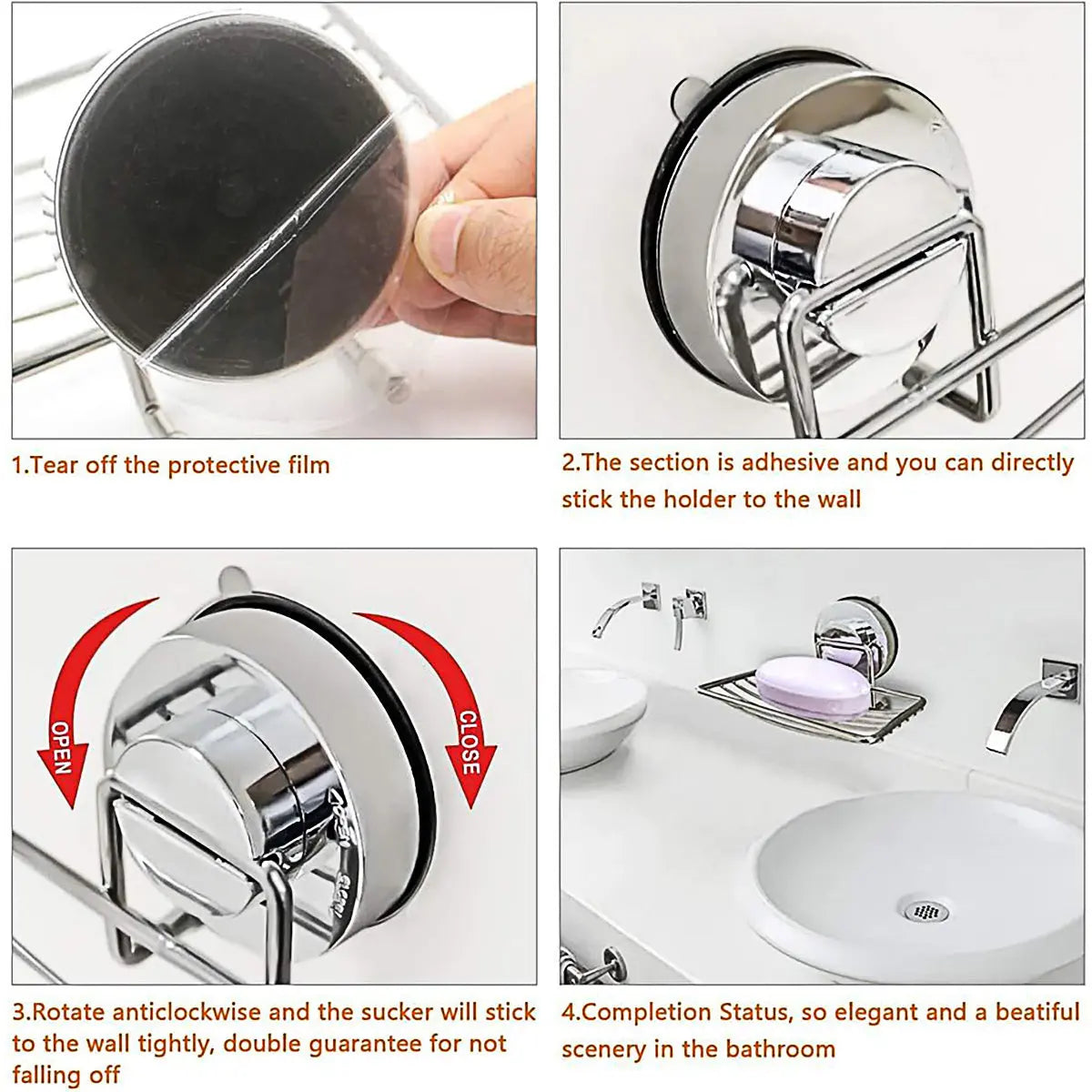 Shower Bar Holder Suction Basket Wall Mounted Stainless Steel Bathroom Soap Dish - Double Layer Wholesale Hub