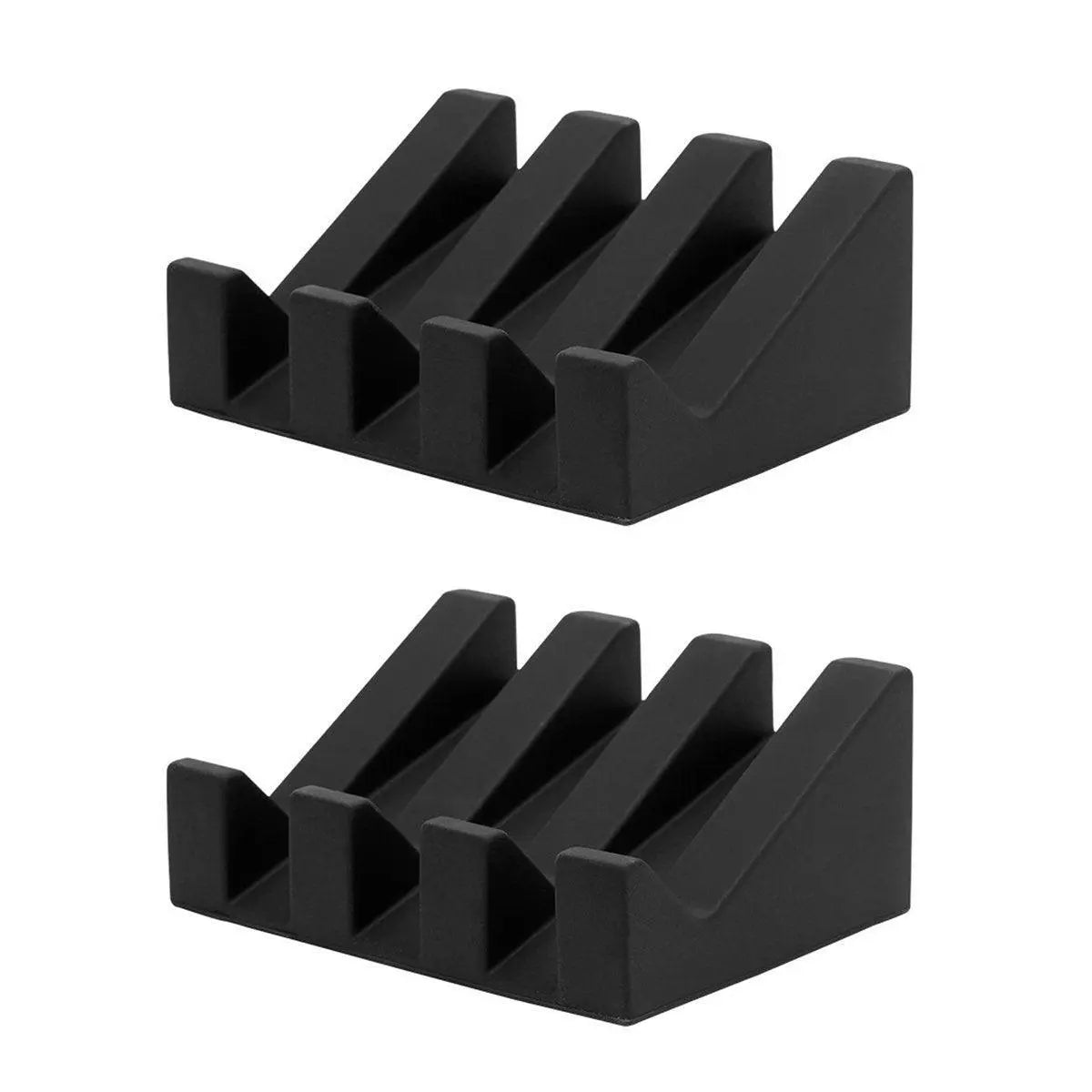 2PCS Silicone Soap Dish Holder Set Non-Slip Draining Soap Box Washable Pad Tray - White Wholesale Hub