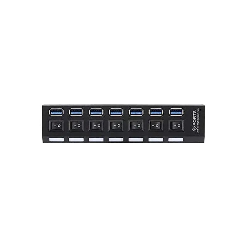 7 Port Usb 3.0 High Speed Extension Hub Splitter Extender For Pc Laptop Macbook - White Wholesale Hub