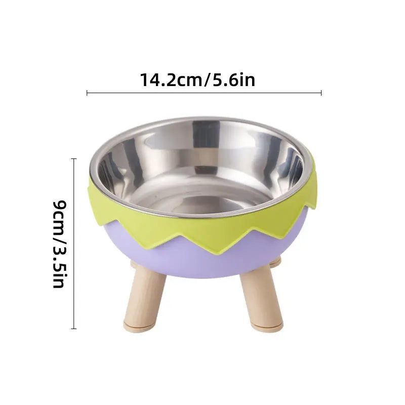 Eggshell Tall Pet Bowl Cat Dog Food Bowl Anti Slip Durable Raised Feeding Bowl - Yellow Wholesale Hub
