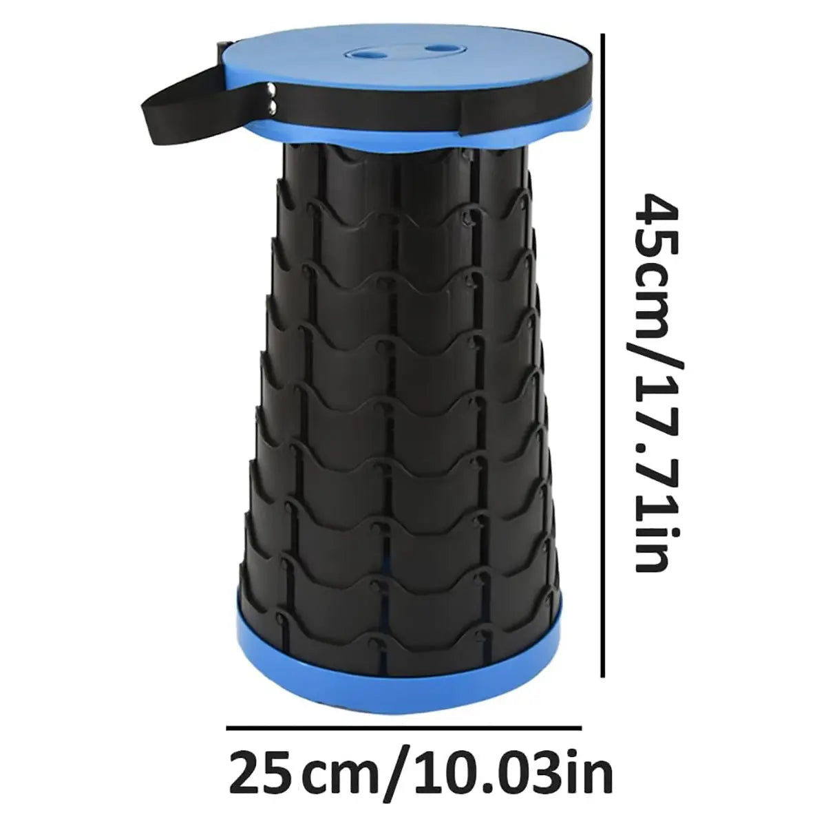 Portable Telescopic Folding Stool Travel Outdoor Seat Compact Retractable Chair - Blue Wholesale Hub