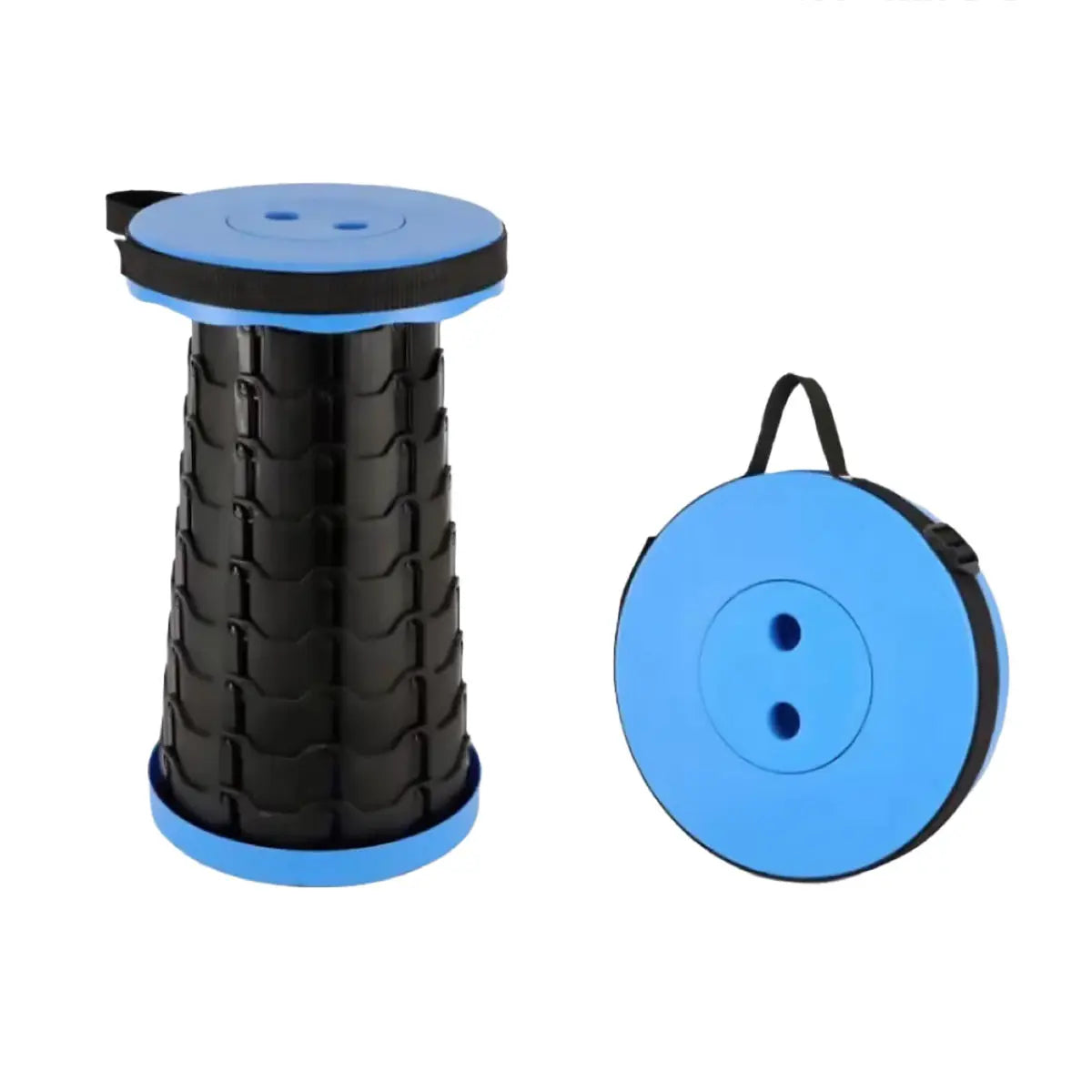 Portable Telescopic Folding Stool Travel Outdoor Seat Compact Retractable Chair - Blue Wholesale Hub