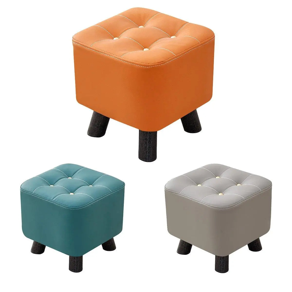 Small Stool Household Sofa Stool Shoes Changing Low Seat for Bedroom and Living - Orange Wholesale Hub