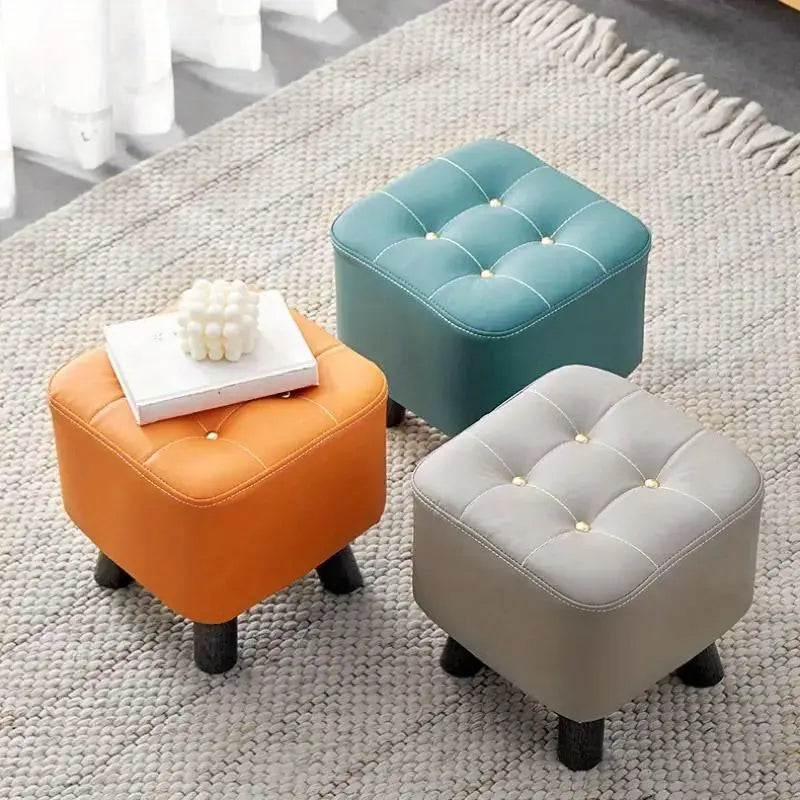Small Stool Household Sofa Stool Shoes Changing Low Seat for Bedroom and Living - Orange Wholesale Hub