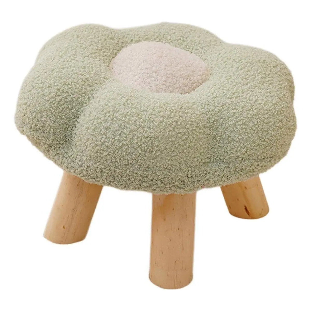 Small Flower Short Stool for Entryway or Living Room Shoe Bench or Footrest - White Wholesale Hub
