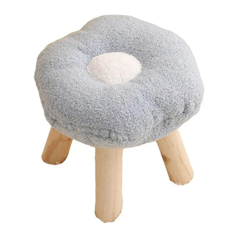 Small Flower Short Stool for Entryway or Living Room Shoe Bench or Footrest - White Wholesale Hub