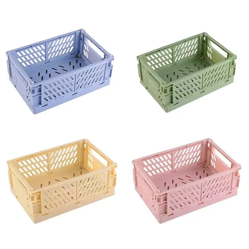 4PCS Collapsible Plastic Storage Box Desktop Organizer Basket Storage Container Wholesale Hub