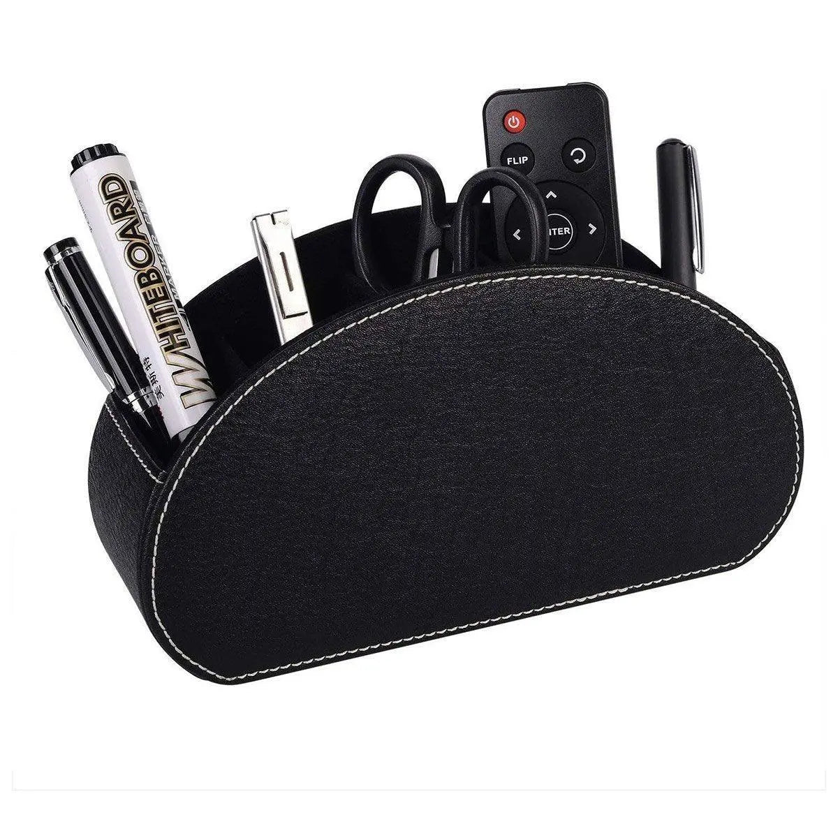 PU Leather Desktop Organiser Remote Control Office Cosmetic Storage Box Holder Wholesale Hub