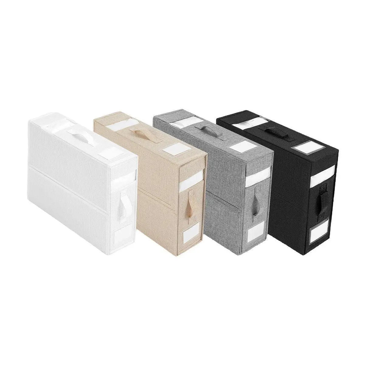 Fabric Storage Box Set Bedding Organizer Closet Blanket Quilt Storage Containers - White Wholesale Hub