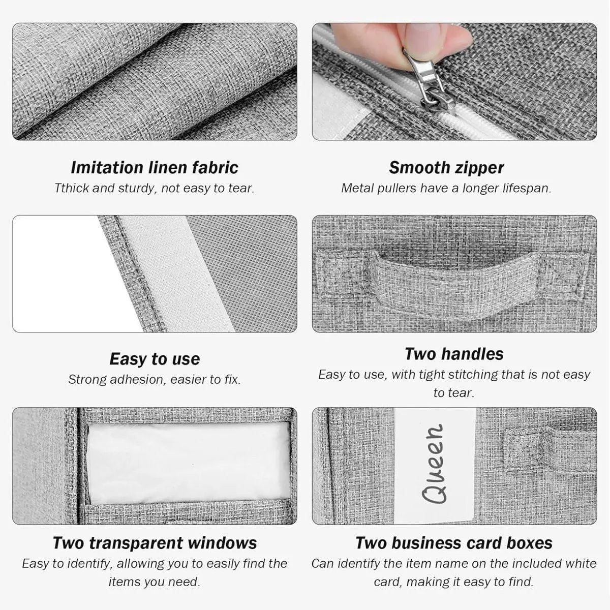 Fabric Storage Box Set Bedding Organizer Closet Blanket Quilt Storage Containers - White Wholesale Hub