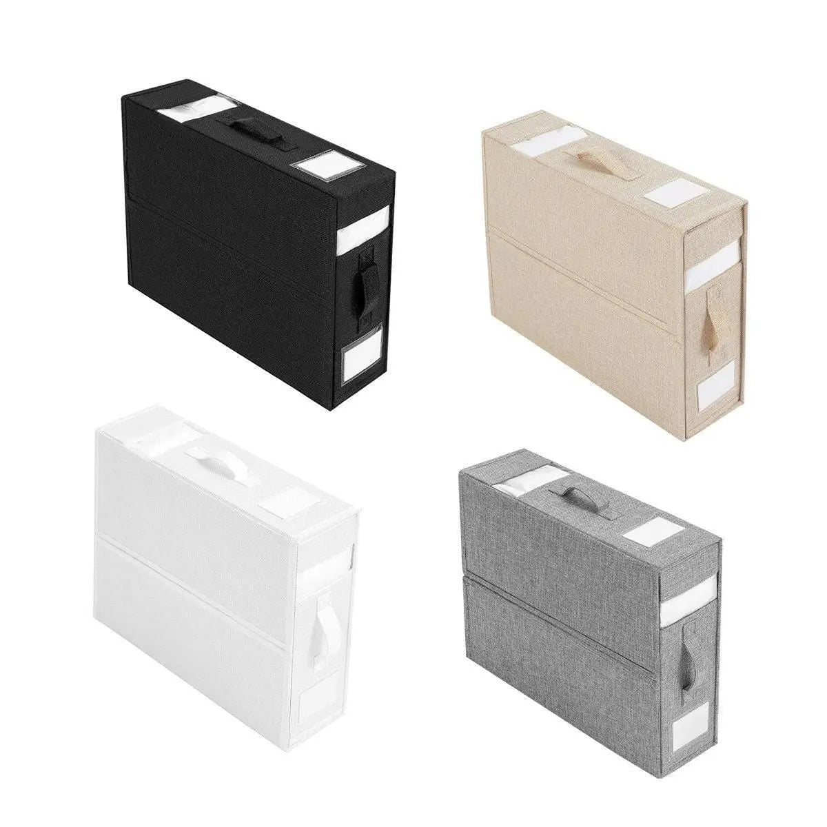 Fabric Storage Box Set Bedding Organizer Closet Blanket Quilt Storage Containers - White Wholesale Hub