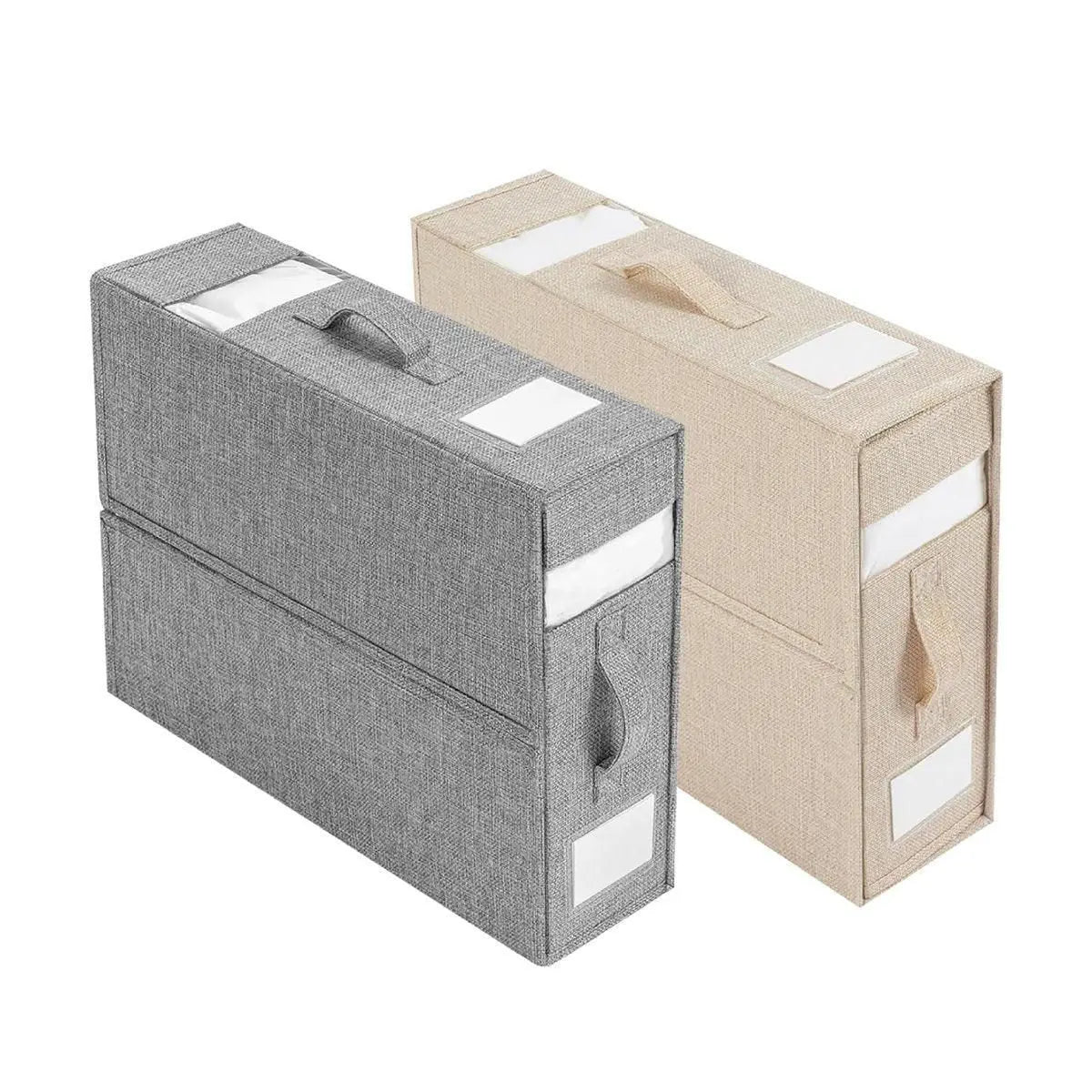 Fabric Storage Box Set Bedding Organizer Closet Blanket Quilt Storage Containers - White Wholesale Hub