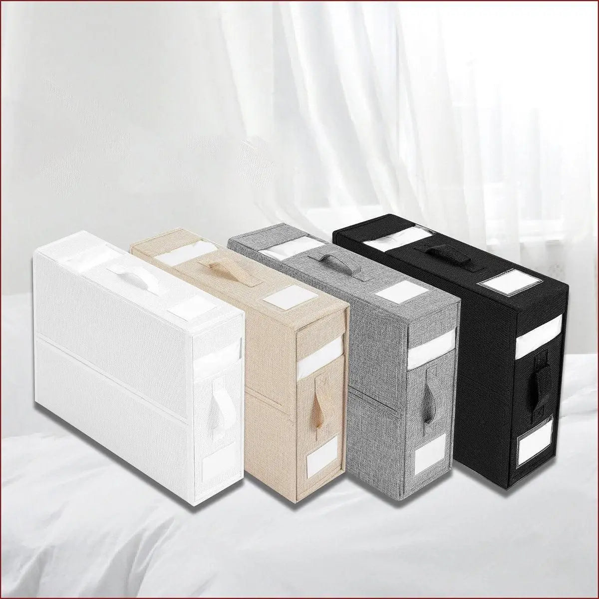 Fabric Storage Box Set Bedding Organizer Closet Blanket Quilt Storage Containers - White Wholesale Hub