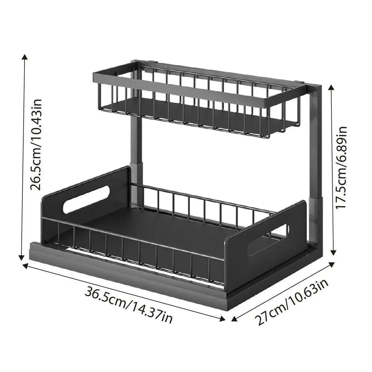 Removable Kitchen Cabinet Sink Storage Rack with Drawable Basket Organizer Shelf Wholesale Hub