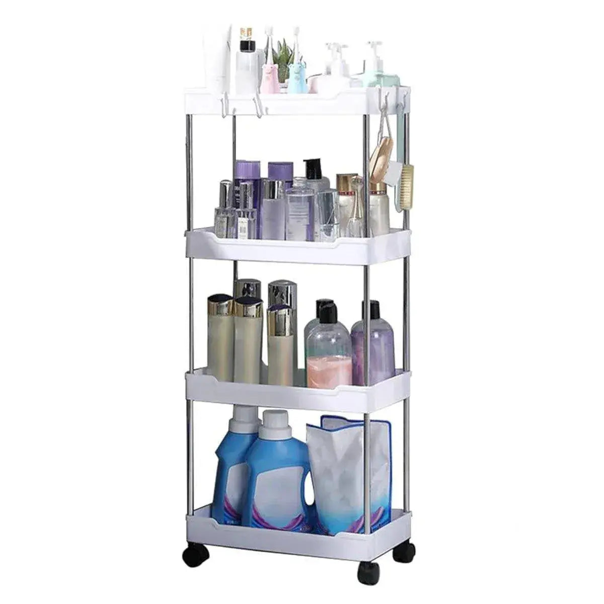 Multi Layer Rolling Storage Cart Kitchen Bathroom Organizer Shelf with Wheels - 4-White Wholesale Hub