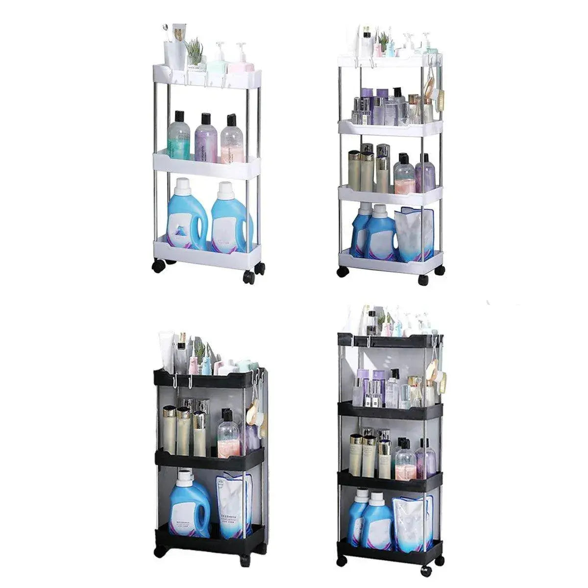 Multi Layer Rolling Storage Cart Kitchen Bathroom Organizer Shelf with Wheels - 4-White Wholesale Hub