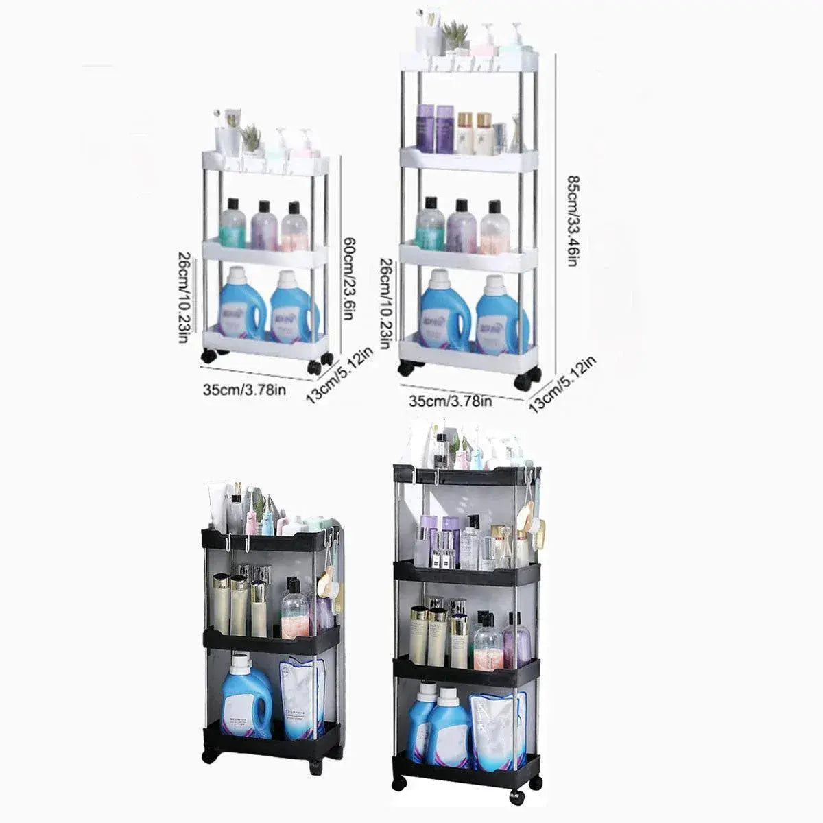 Multi Layer Rolling Storage Cart Kitchen Bathroom Organizer Shelf with Wheels - 4-White Wholesale Hub