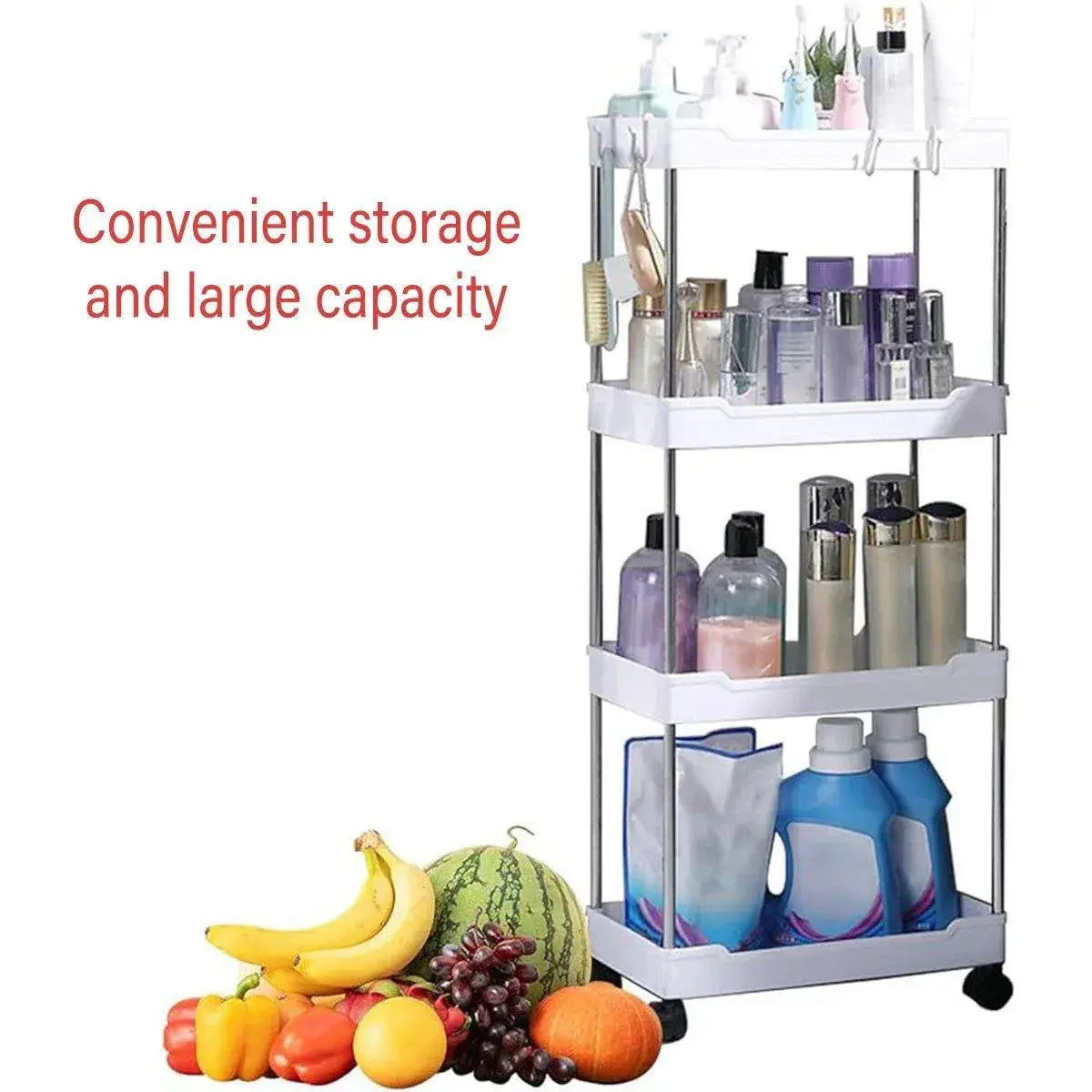 Multi Layer Rolling Storage Cart Kitchen Bathroom Organizer Shelf with Wheels - 4-White Wholesale Hub
