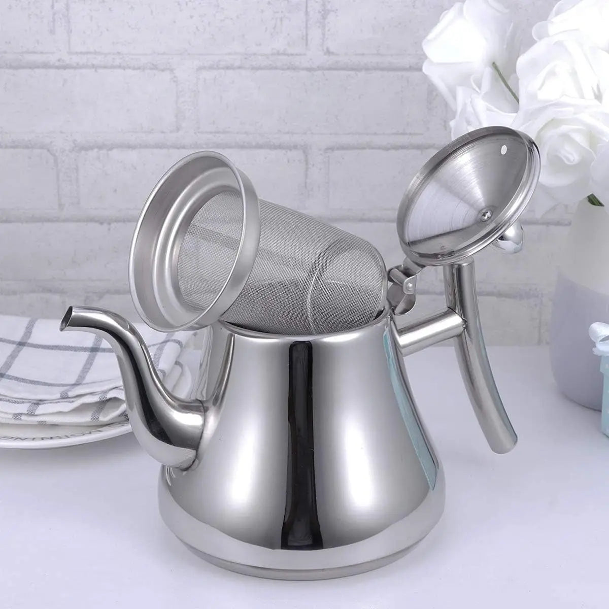 Thickened Stainless Steel Teapot Kettle With Strainer For Restaurant Hotel Use Wholesale Hub