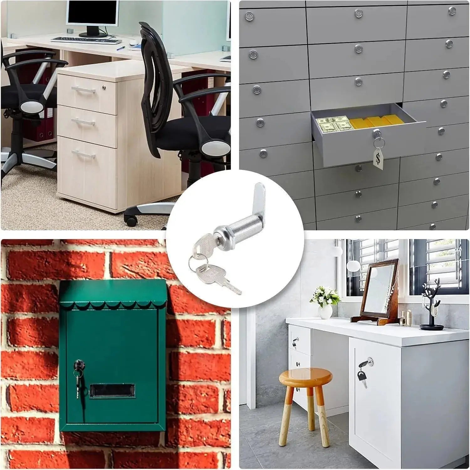 1/5/10pcs File Cabinet Drawer Milk Box Swivel Lock Small Round Security Lock - 25mm-10PCS Wholesale Hub