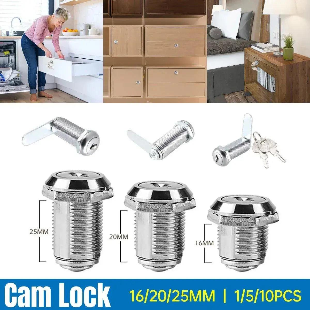 1/5/10pcs File Cabinet Drawer Milk Box Swivel Lock Small Round Security Lock - 25mm-10PCS Wholesale Hub