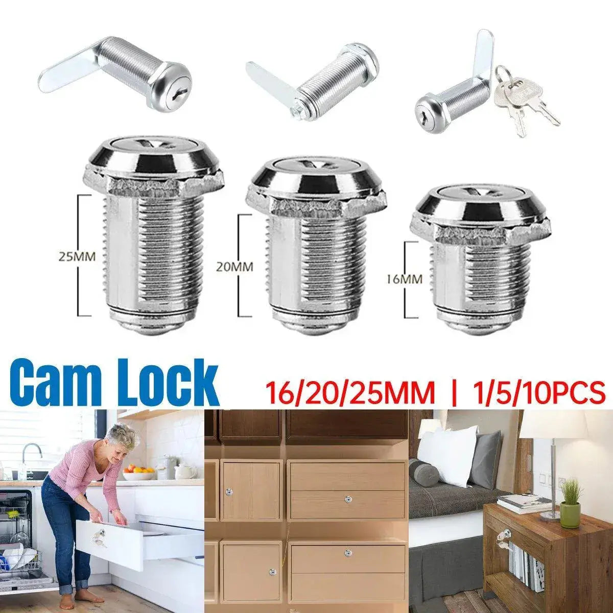 1/5/10pcs File Cabinet Drawer Milk Box Swivel Lock Small Round Security Lock - 25mm-5PCS Wholesale Hub